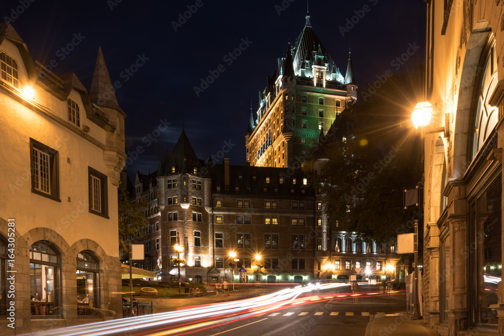 Streets of old Quebec city near Fairmont Le Chateau Frontenac. Canada