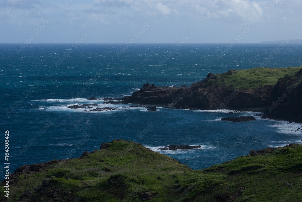 Beautiful views of Maui North coast, taken from famous winding Road to Hana. Maui, Hawaii