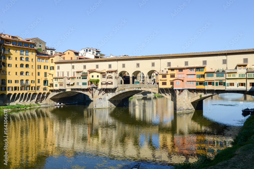 Famous bridge of Ponte Vecchio in Florence on Italy