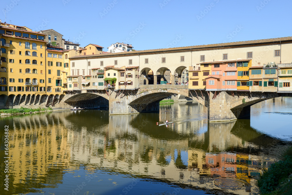 Famous bridge of Ponte Vecchio in Florence on Italy