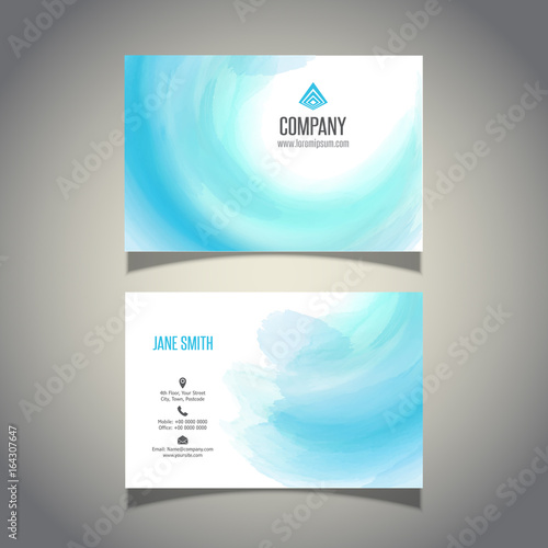 Watercolour wave business card