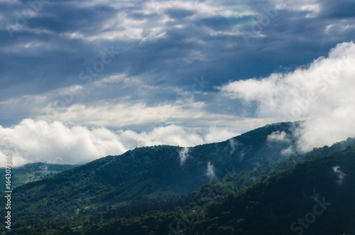 Fototapeta Naklejka Na Ścianę i Meble -  Carpathian mountains landscape view in Yaremche