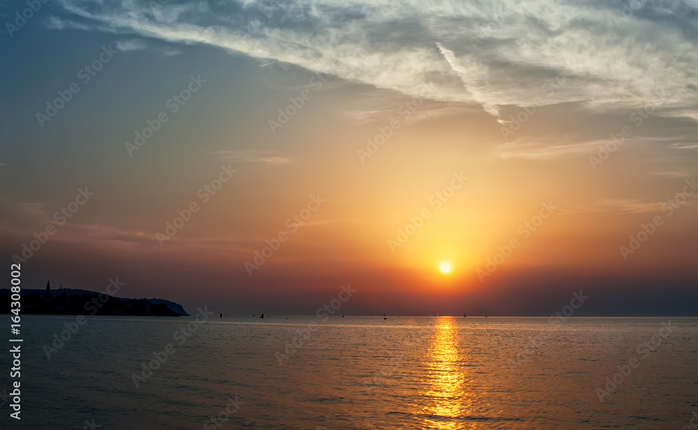 Beautiful sunset on the Mediterranean sea.