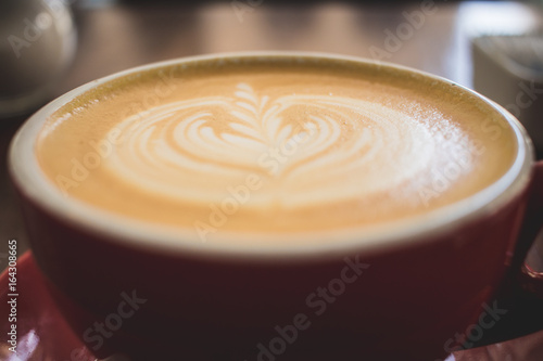 Detailed shot of a Cup of coffee at coffee shop