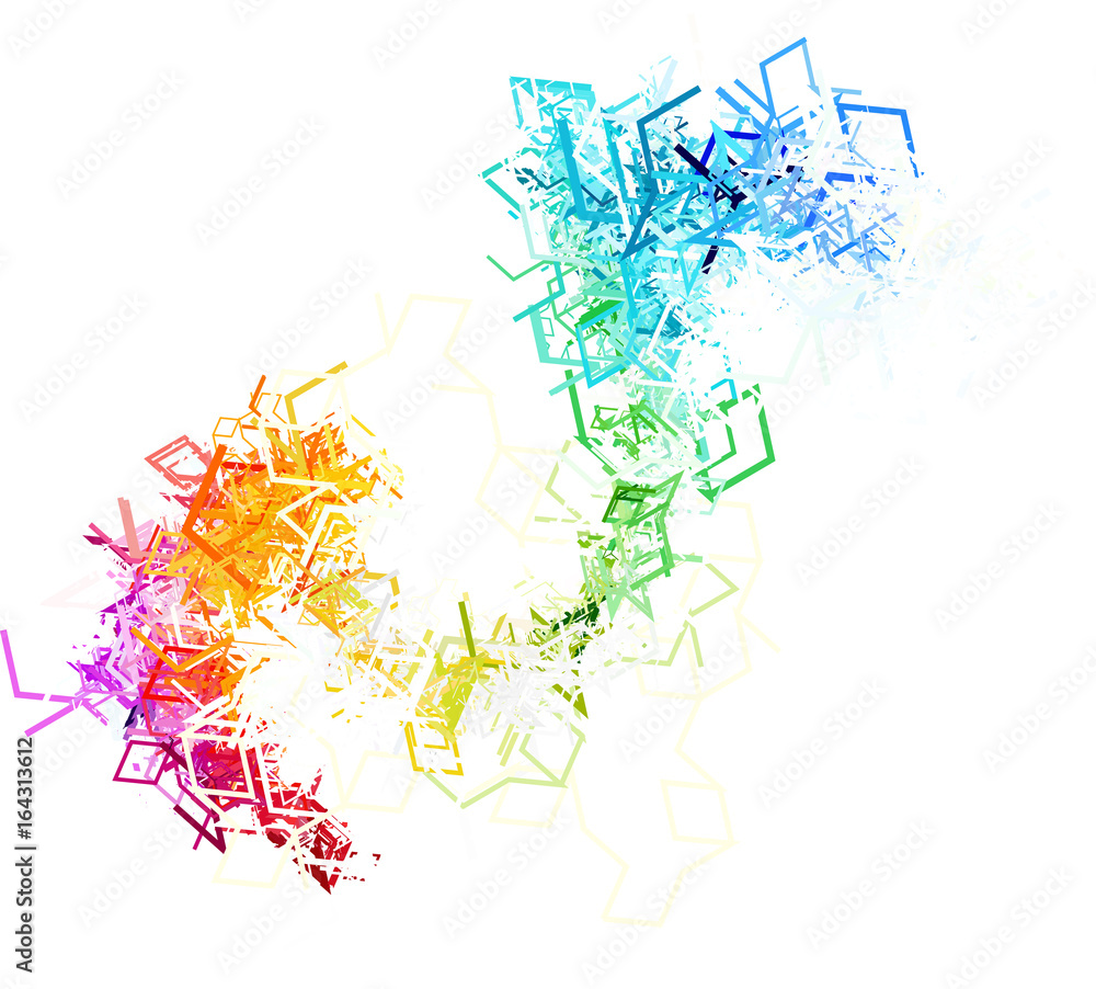 Colorful lines on white background