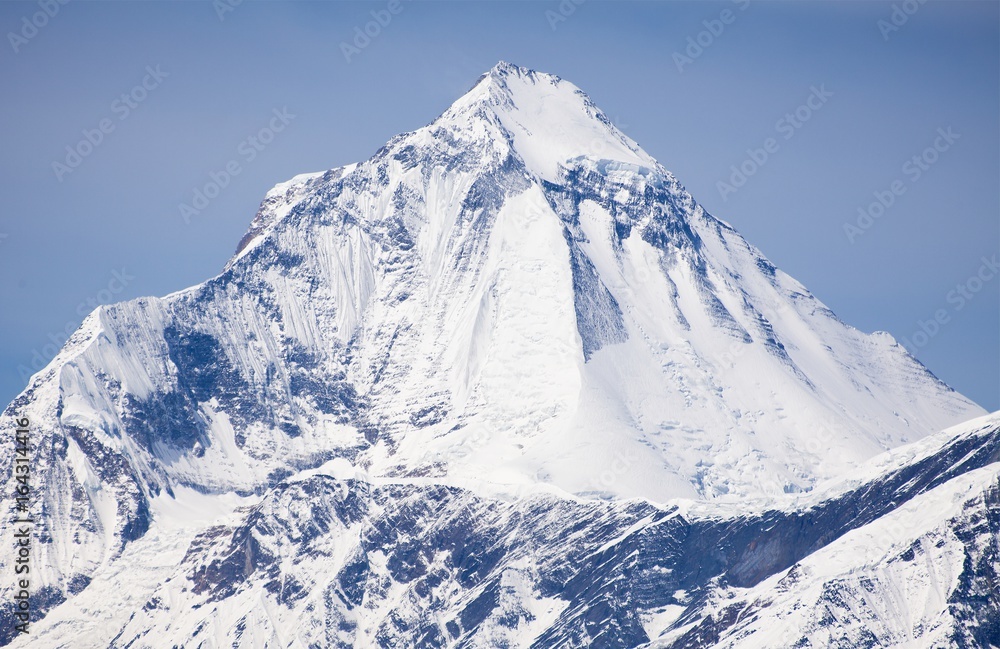 View of mount Dhaulagiri near Thorung La pass