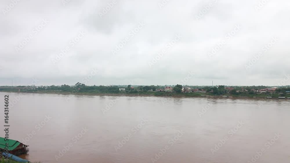 Turbid water in Mekong River border between Thailand and Laos Turbid water in Mekong River border between Thailand and Laos