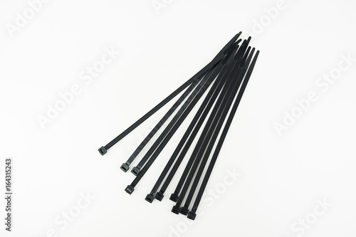 Pack Of Cable Ties On White Background
