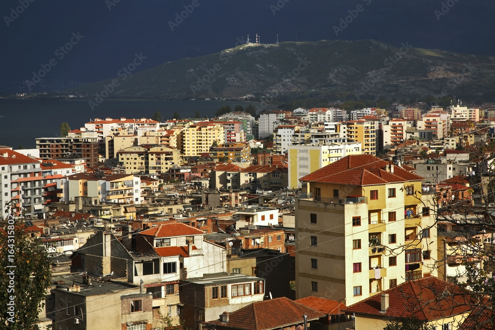 Panoramic view in Pogradec. Albania