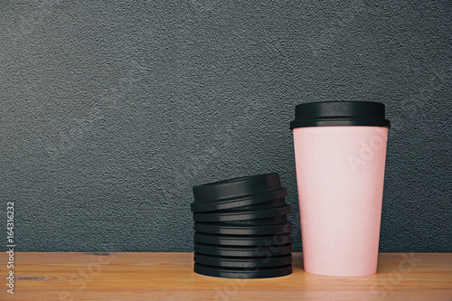No logo pink coffee cup