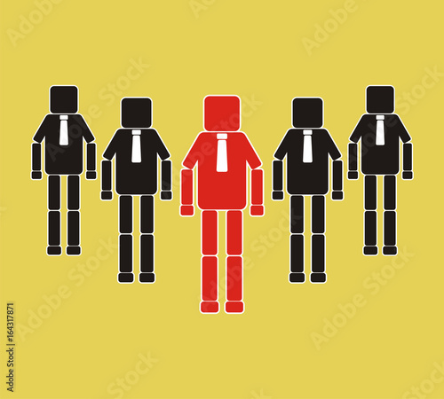 Successful team leader. Teamwork concept. Vector icon