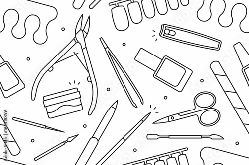 Manicure tools seamless pattern