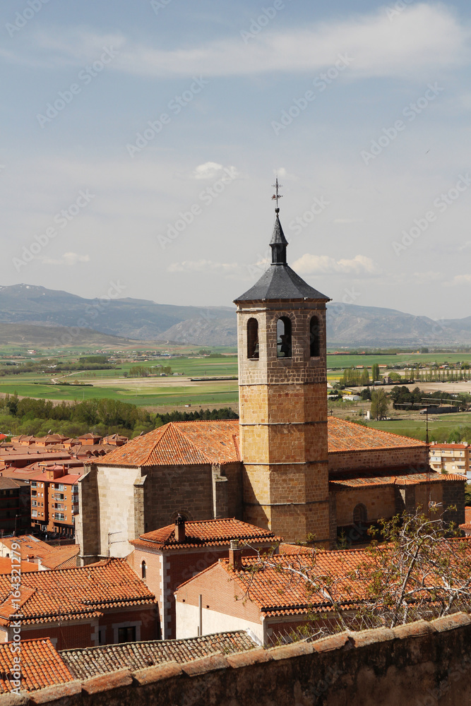 The panorama of the town opning from The Walls of Avila, Spain