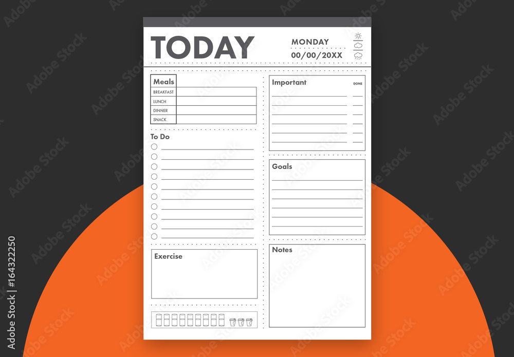 Weekly Food Planner Layout 3 Stock Template | Adobe Stock