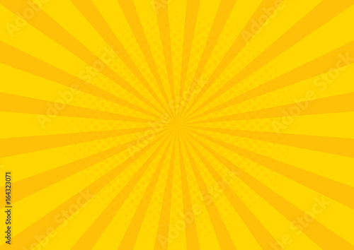 Yellow Retro vintage style background with sun rays vector illustration photo