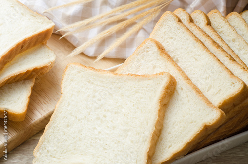 Wallpaper Mural White bread on wood table for morning breakfast Torontodigital.ca