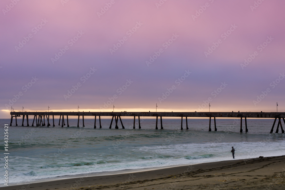 Pacifica Municipal Pier Sunset. Pacifica, San Mateo County, California, USA.