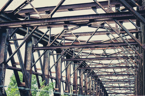 Wallpaper Mural old rusty steel bridge construction - rusted steel beams Torontodigital.ca