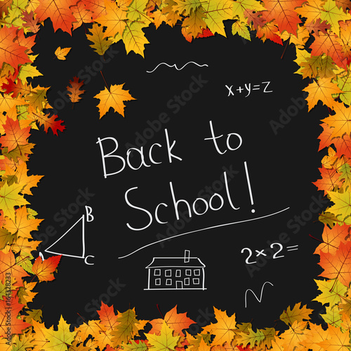 Back to school, education autumn vector background