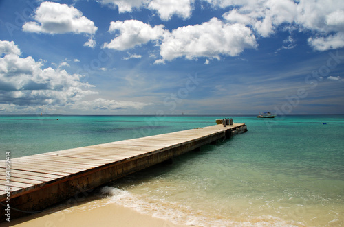 Caribbean Pier in Aqua Sea