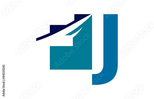 Free Download FJ Negative Space Square Swoosh Letter Logo - GFXLoad