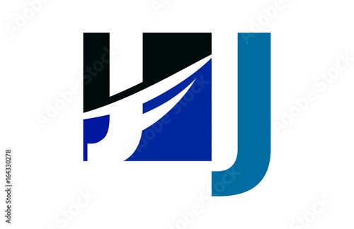 Free Download JJ Negative Space Square Swoosh Letter Logo - GFXLoad