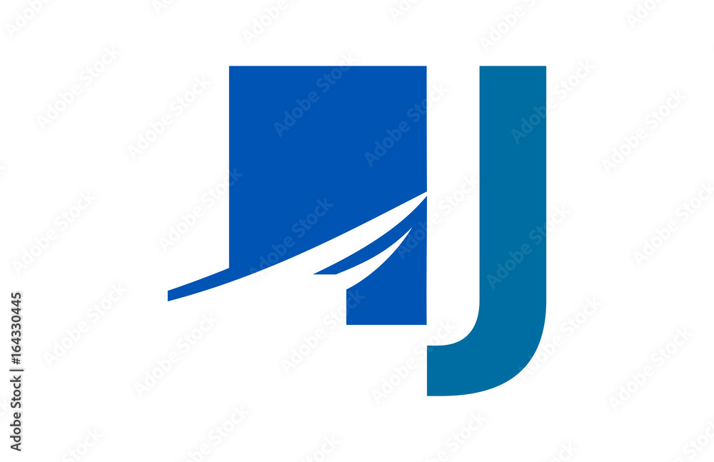 LJ Negative Space Square Swoosh Letter Logo LJ Negative Space Square Swoosh Letter Logo