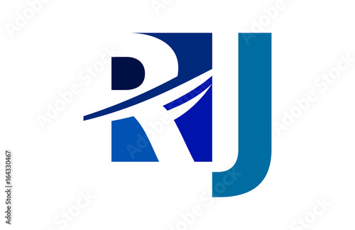 Free Download RJ Negative Space Square Swoosh Letter Logo - GFXLoad