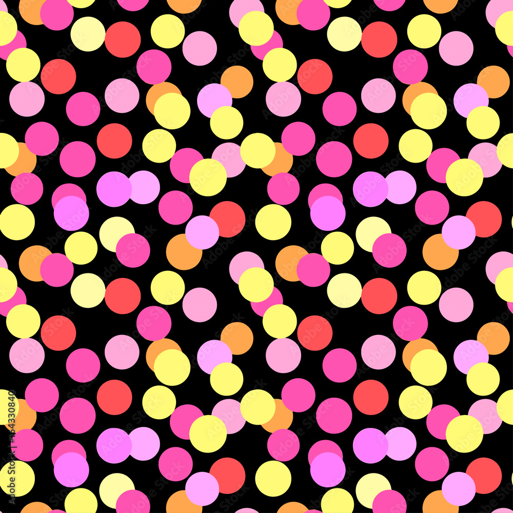 Polka Dots seamless pattern.Textile ink brush strokes texture in Pop Art style. Polka Dots seamless pattern.Textile ink brush strokes texture in Pop Art style.