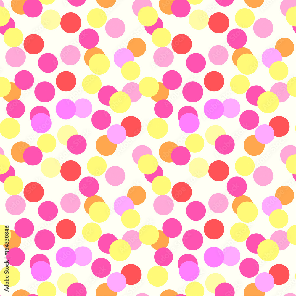 Polka Dots seamless pattern.Textile ink brush strokes texture in Pop Art style. Polka Dots seamless pattern.Textile ink brush strokes texture in Pop Art style.