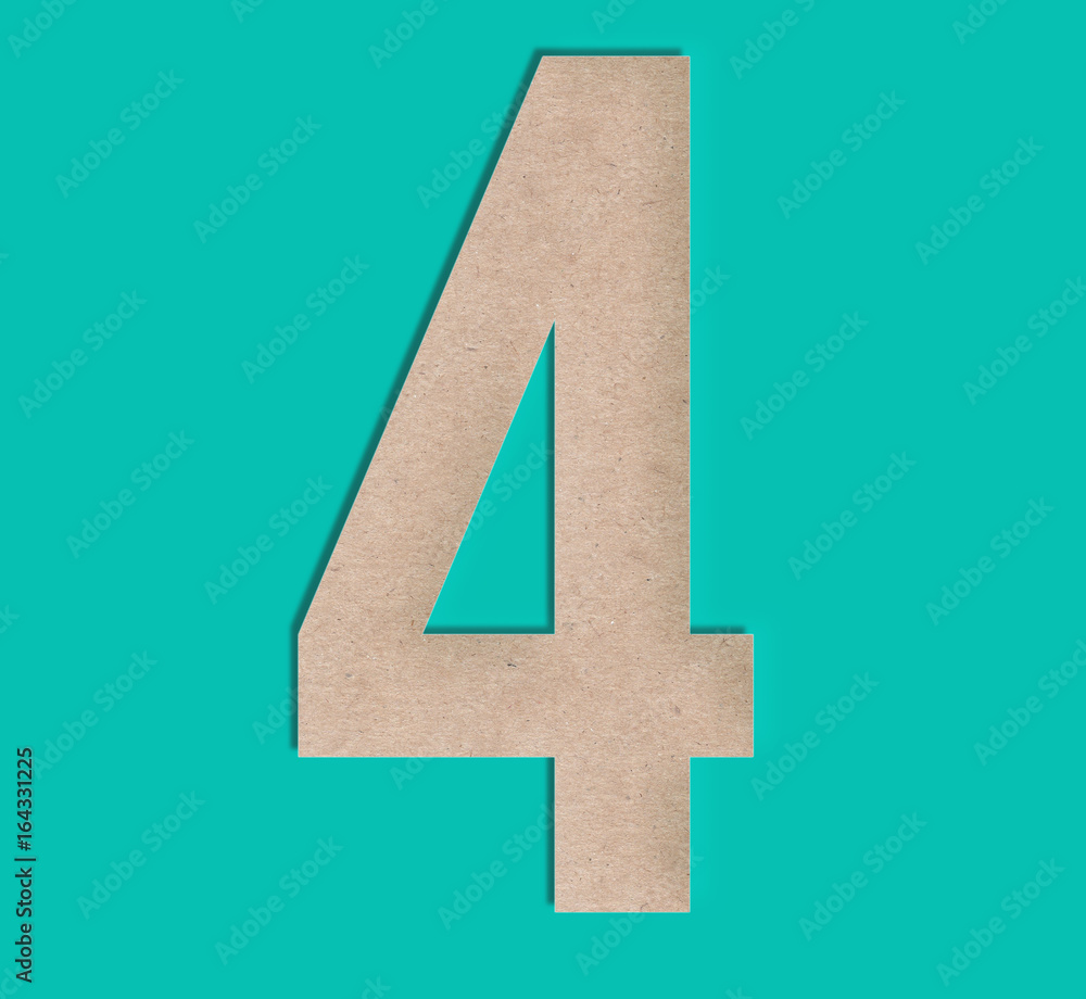 Obraz premium Paper Cut Number Four (4)