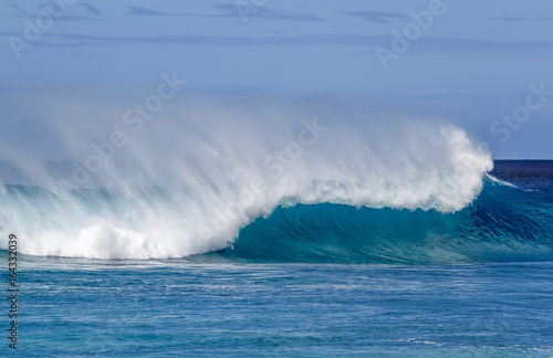 Beautiful breaking Ocean wave in Hawaii
