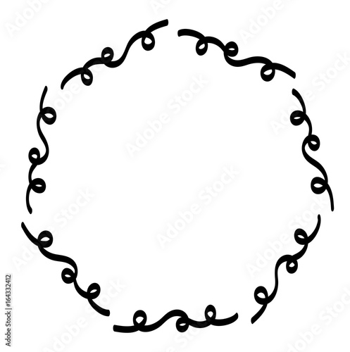 Black Monogram frame on white background
