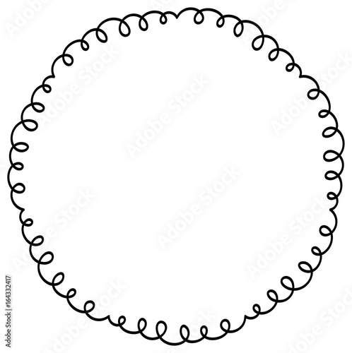 Black Monogram frame on white background