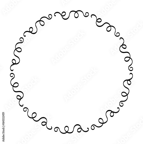 Black Monogram frame on white background