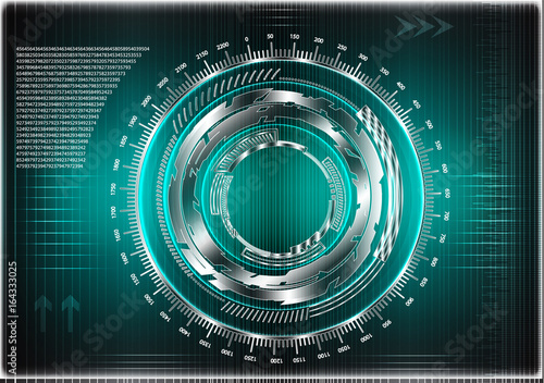 High tech. Business statistics on a turquoise background
