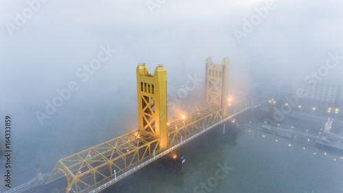 Fog over the Tower Bridge in Sacramento 