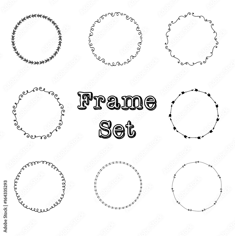 Frame set - vector frame set with monograms