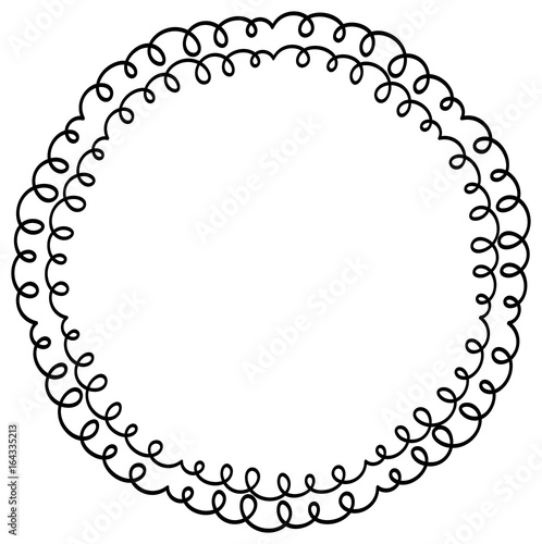 Circle monogram frames isolted on white