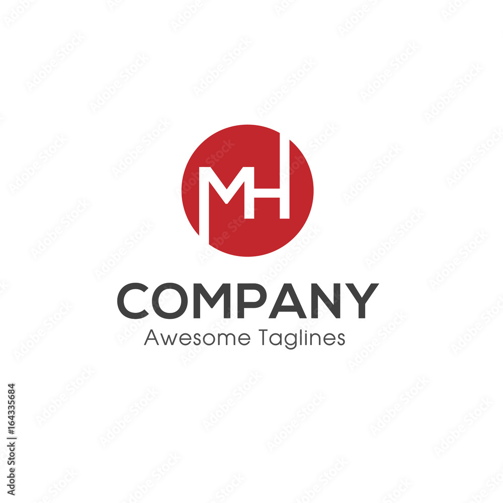 letter MH with circle logo design vector illustration template,, letter M and H logo vector, creative Letter MH letter logo letter MH with circle logo design vector illustration template,, letter M and H logo vector, creative Letter MH letter logo