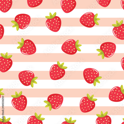 Cute strawberry seamless pattern 