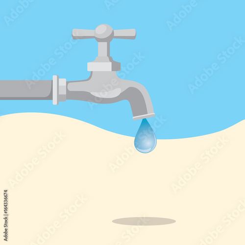 latest water drop on desert with drain concept