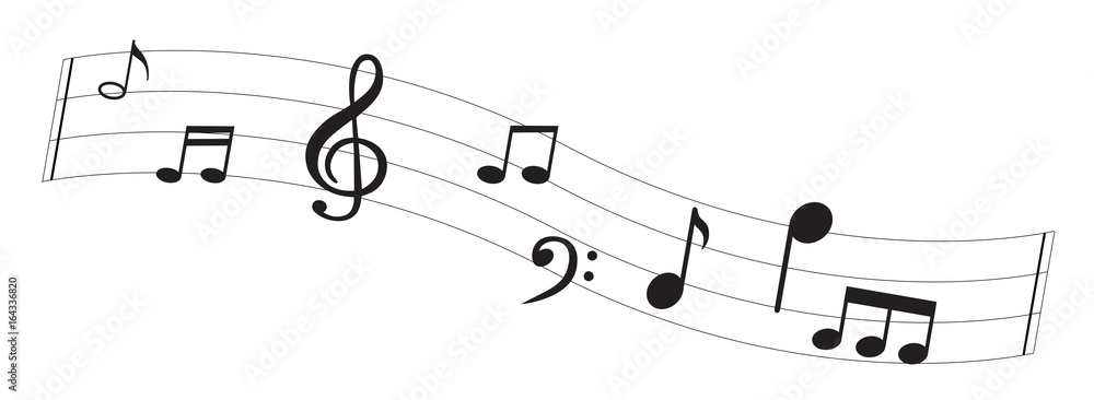 Music note background with symbols Music note background with symbols