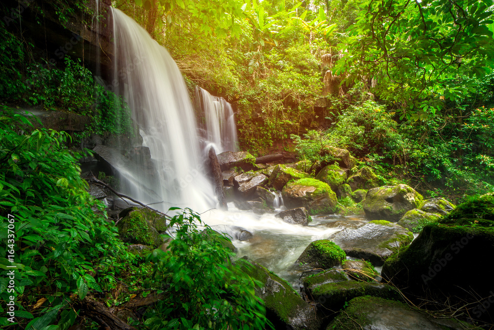 beautiful waterfall in rainforest at phu tub berk mountain  phetchabun, Thailand (Mun Dang waterfalls)