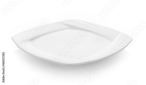 Beautiful shape ceramic plate on white background