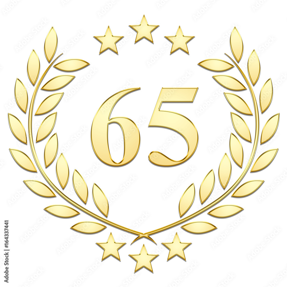 Lauriers 3 étoiles, 65 sur fond blanc Lauriers 3 étoiles, 65 sur fond blanc