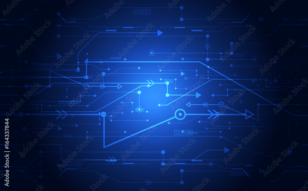 Abstract blue circuit technology concept. vector background illustration Abstract blue circuit technology concept. vector background illustration