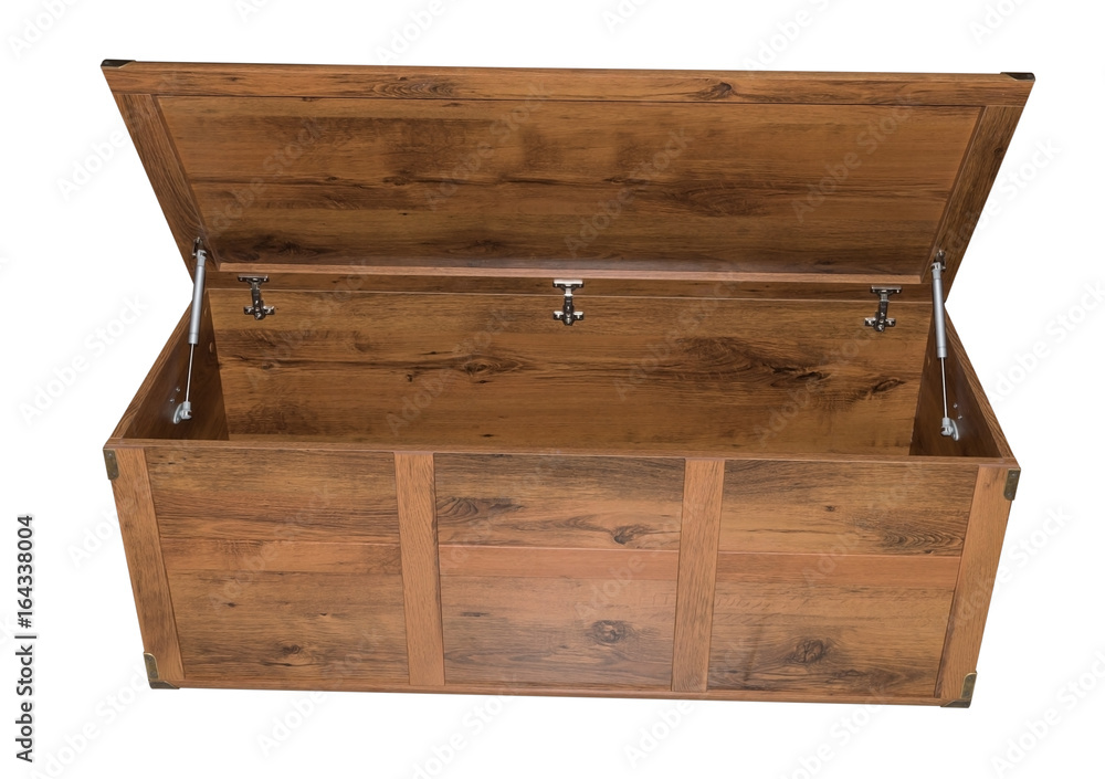 beautiful opened wooden chest isolated on white beautiful opened wooden chest isolated on white