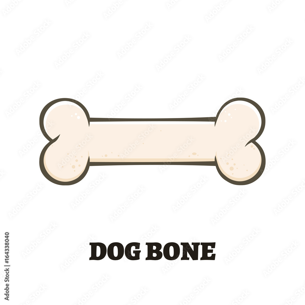 Dog Bone Cartoon Drawing Simple Design. Illustration Isolated On White Background With Text Dog Bone Dog Bone Cartoon Drawing Simple Design. Illustration Isolated On White Background With Text Dog Bone