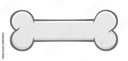 Dog Bone Cartoon Simple Drawing Design In Gray Color. Illustration Isolated On White Background